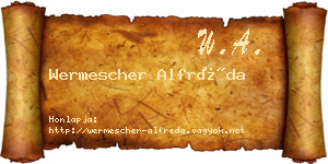 Wermescher Alfréda névjegykártya